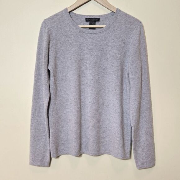100% Cashmere Sweater Classic Crew Lightweight Minimalist Quiet Luxury Large XL - Picture 1 of 6